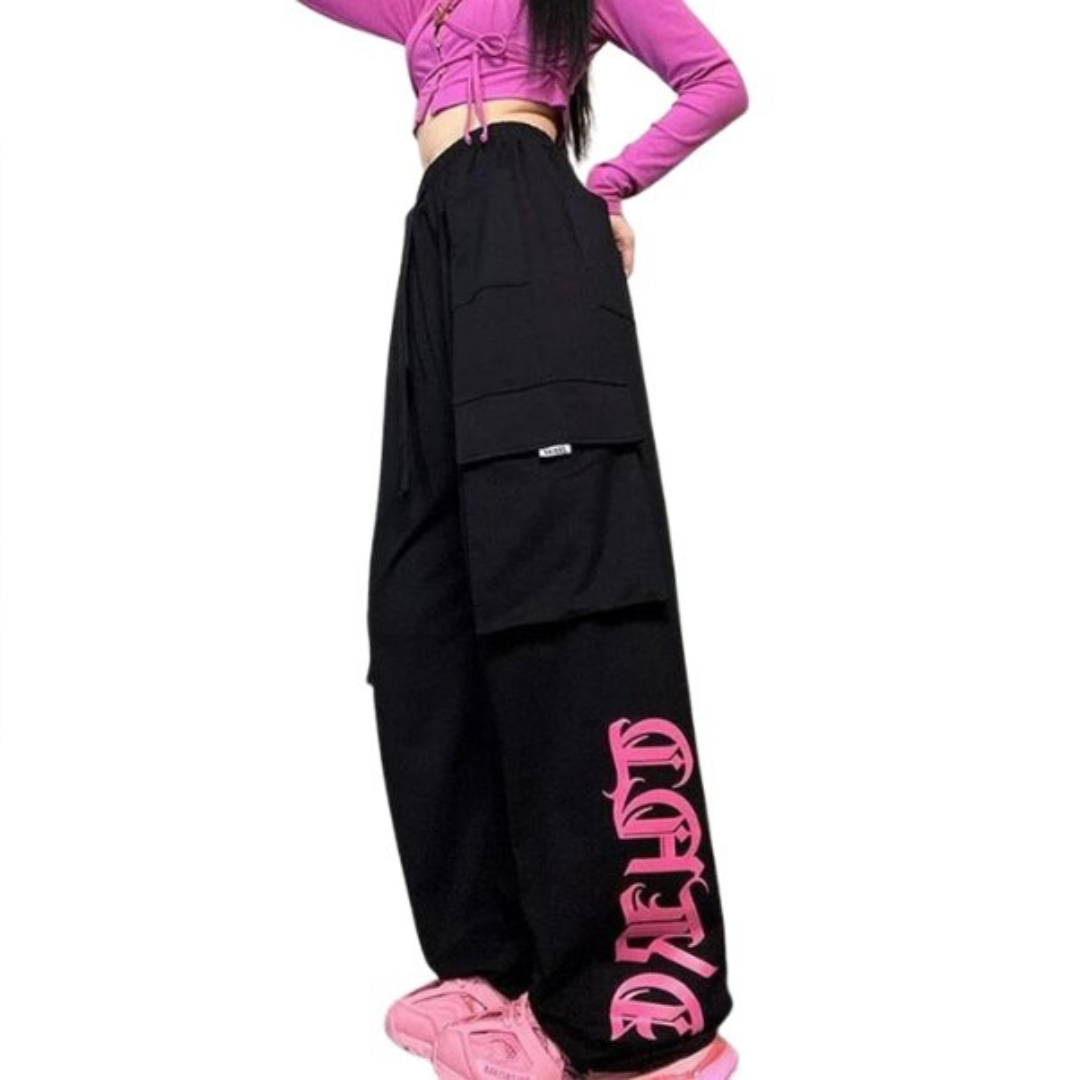 CyberpPunk Pink Overlay Women's Pants