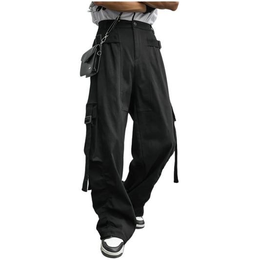 American Double Belt Loose Cargo Warcore Pants