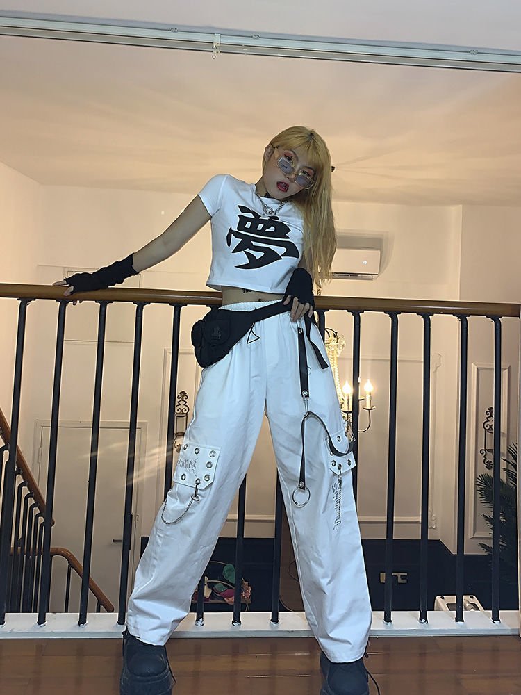 Chain Pocket Women's Harajuku Techwear Pants - TechWearGiants