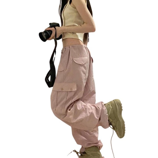 Pink Oasis Cherry Blossom Cargo Pants - TechWearGiants