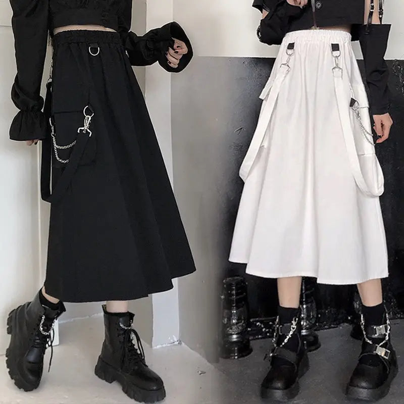 Necromancy Nirvana Womens Techwear Long Skirt