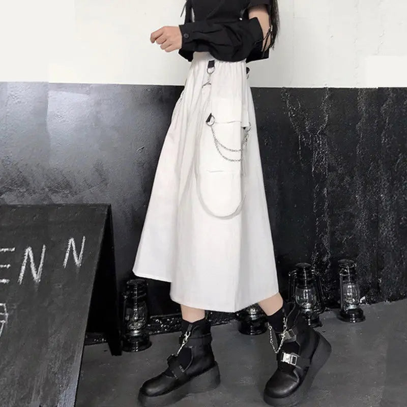 Necromancy Nirvana Womens Techwear Long Skirt