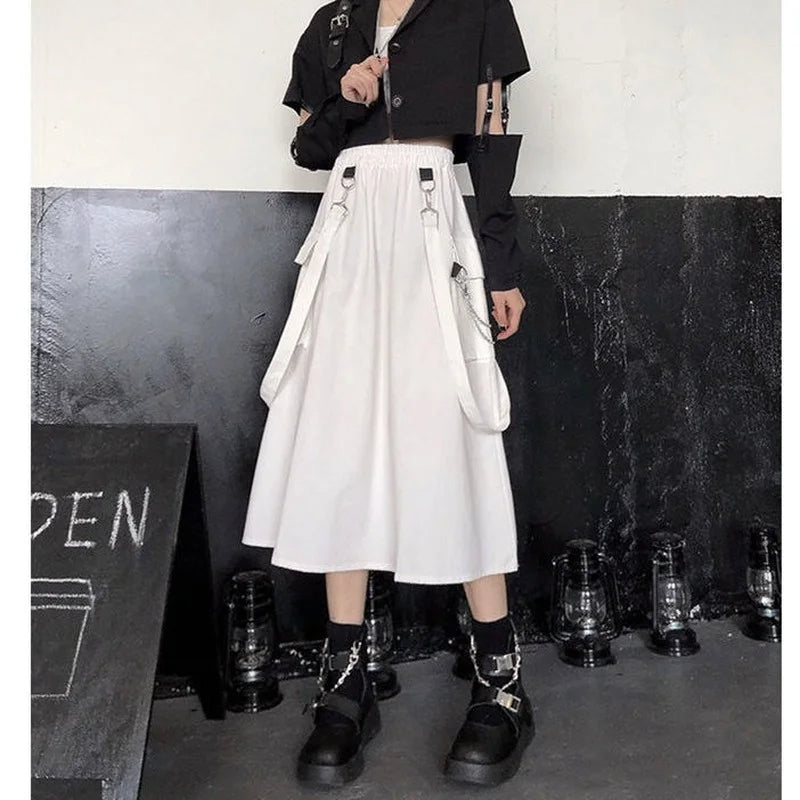 Necromancy Nirvana Womens Techwear Long Skirt