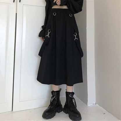 Necromancy Nirvana Womens Techwear Long Skirt