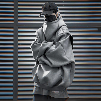 UrbanTech Patchwork Turtleneck Hoodie