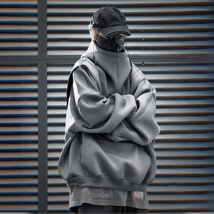 UrbanTech Patchwork Turtleneck Hoodie