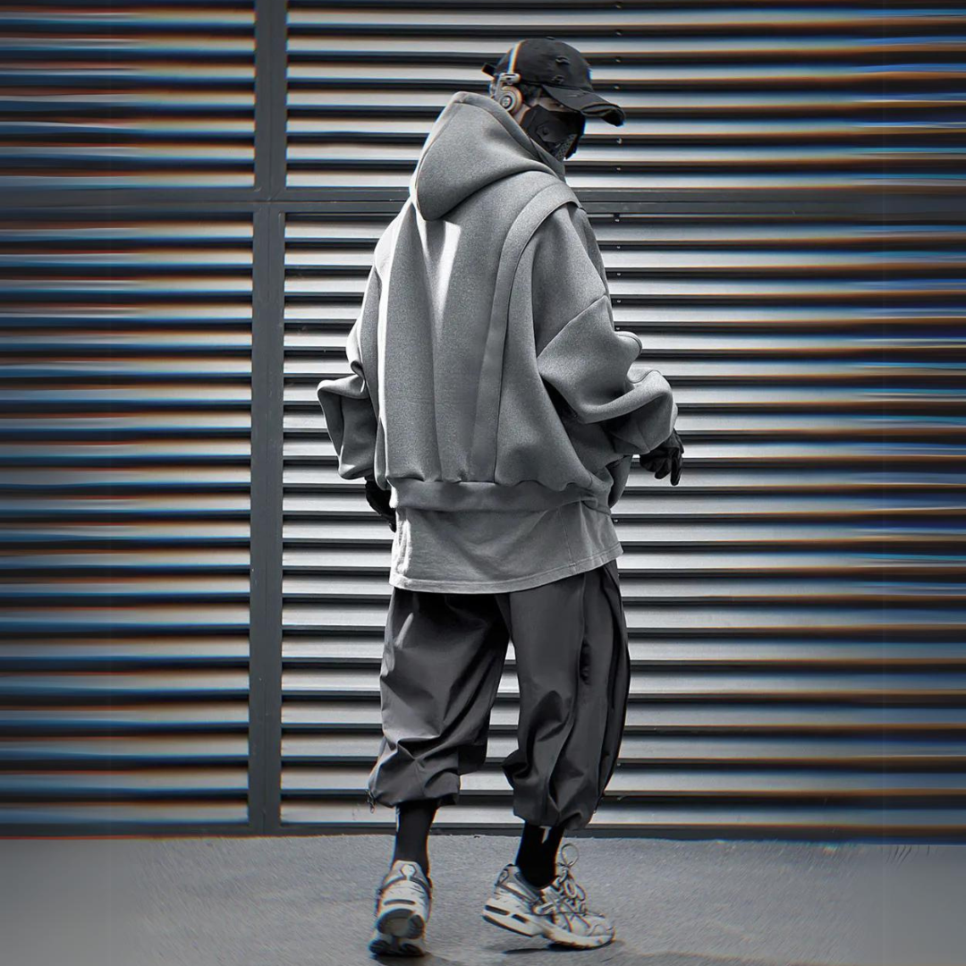 UrbanTech Patchwork Turtleneck Hoodie