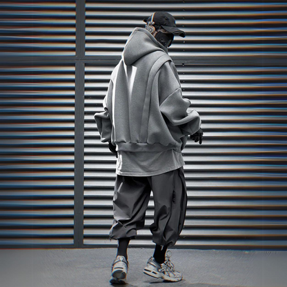 UrbanTech Patchwork Turtleneck Hoodie