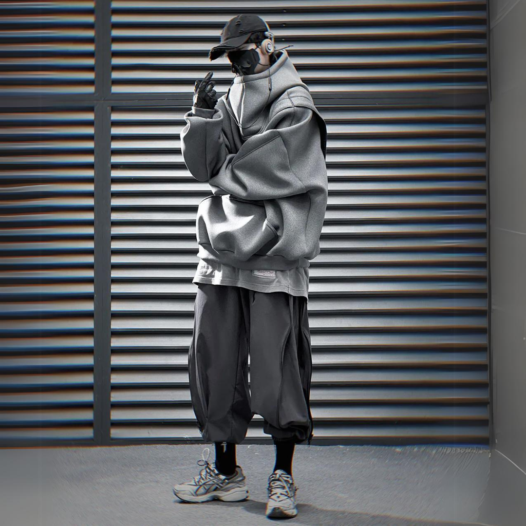 UrbanTech Patchwork Turtleneck Hoodie