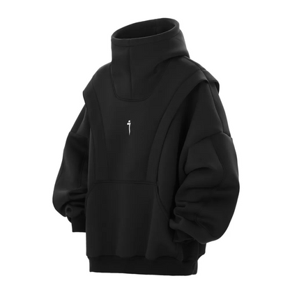 UrbanTech Patchwork Turtleneck Hoodie