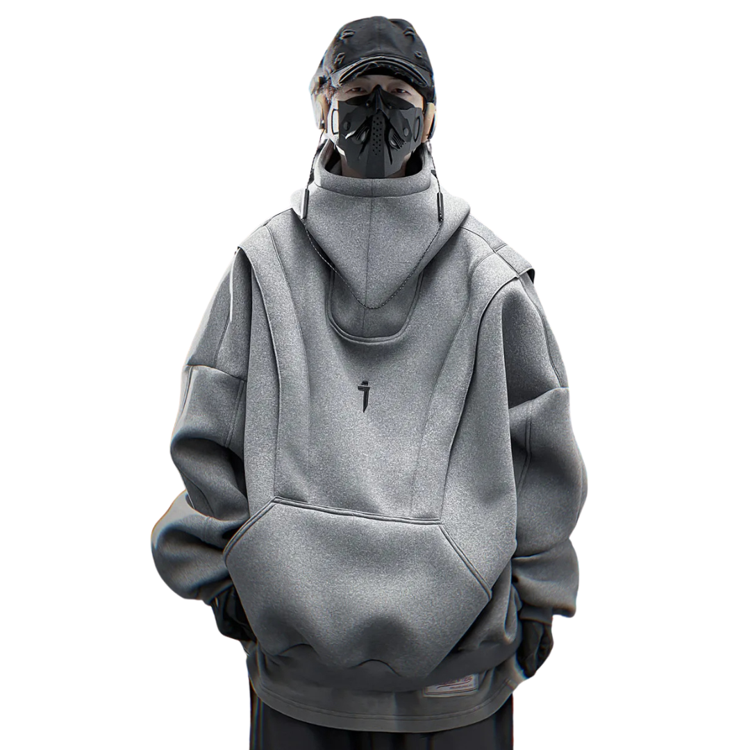 UrbanTech Patchwork Turtleneck Hoodie