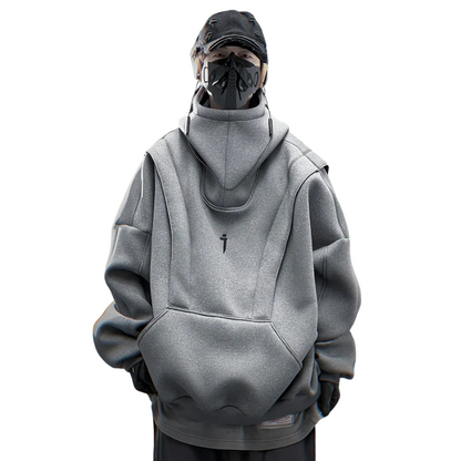 UrbanTech Patchwork Turtleneck Hoodie