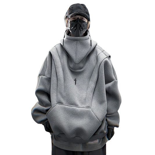 UrbanTech Patchwork Turtleneck Hoodie