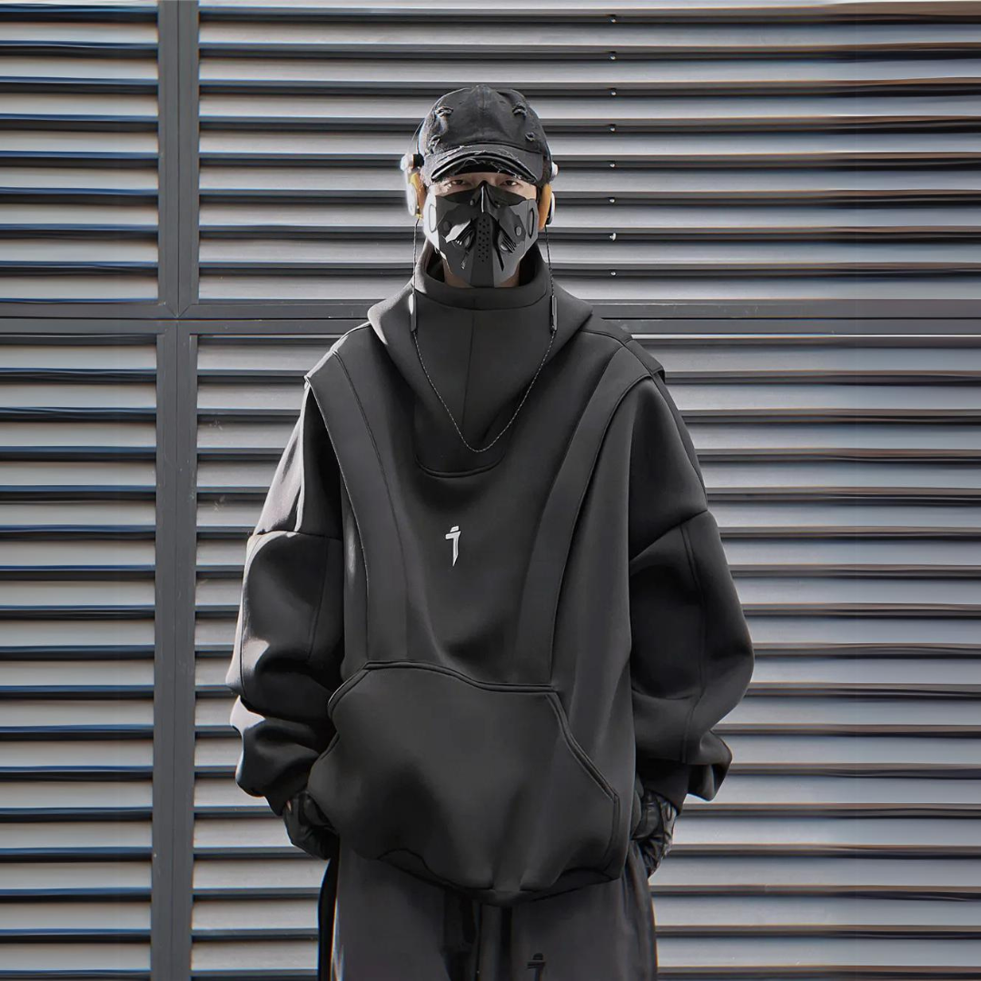 UrbanTech Patchwork Turtleneck Hoodie