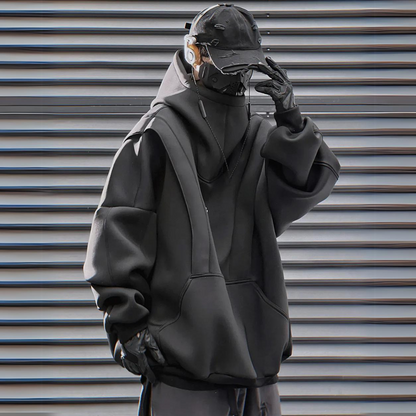 UrbanTech Patchwork Turtleneck Hoodie