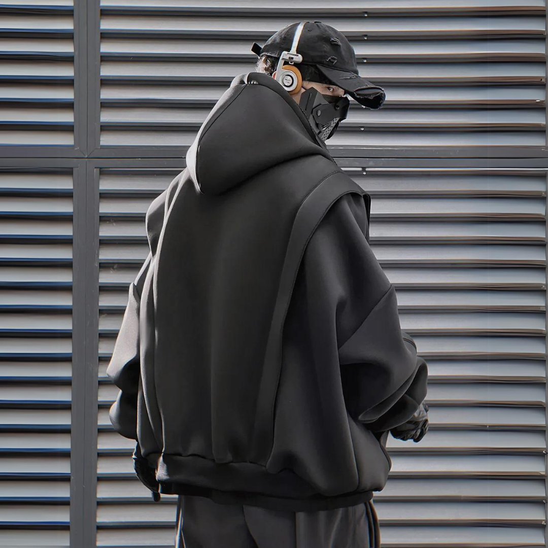 UrbanTech Patchwork Turtleneck Hoodie