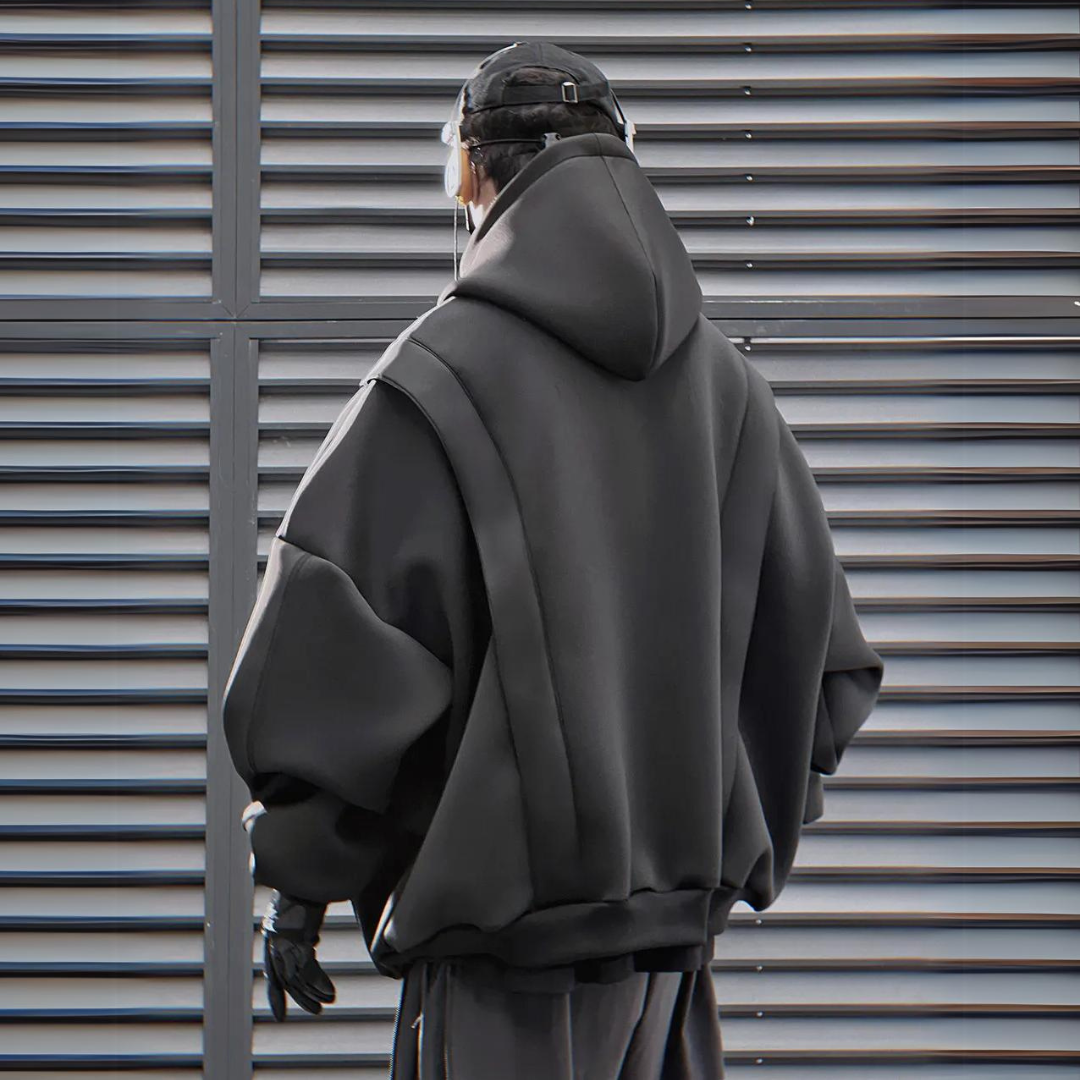 UrbanTech Patchwork Turtleneck Hoodie