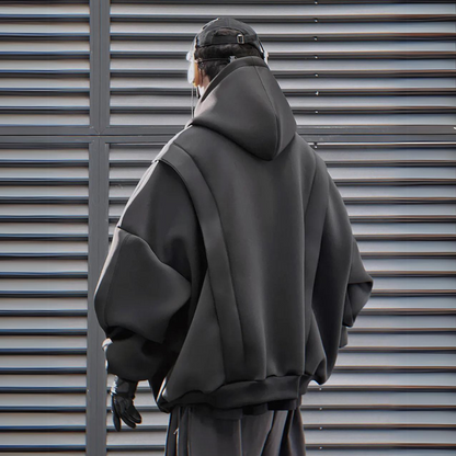 UrbanTech Patchwork Turtleneck Hoodie