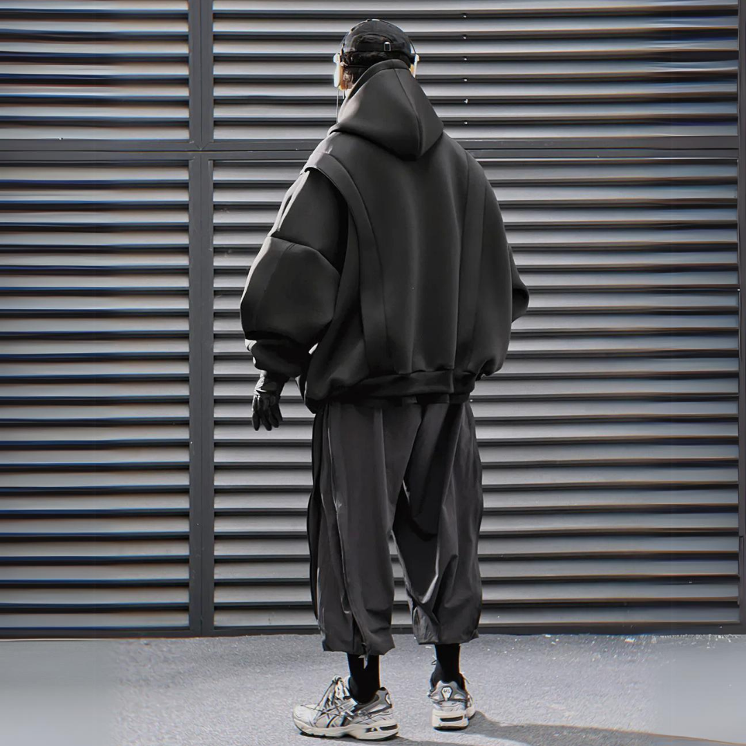 UrbanTech Patchwork Turtleneck Hoodie