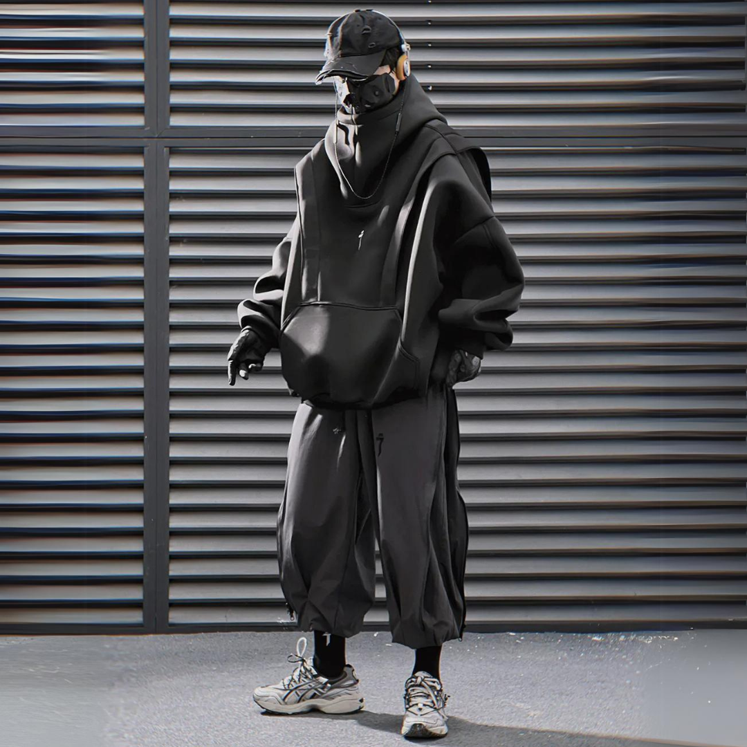 UrbanTech Patchwork Turtleneck Hoodie