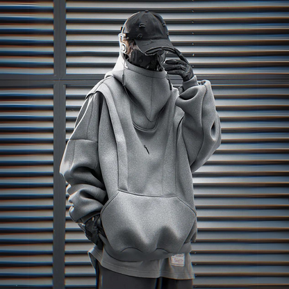 UrbanTech Patchwork Turtleneck Hoodie
