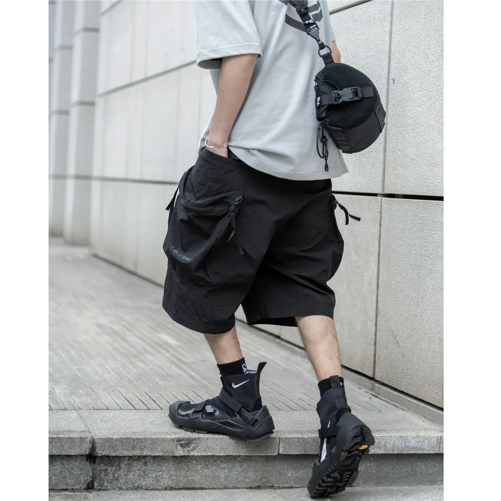 Nylon Ninja-Wear 3D MultiPocket Cargo Shorts