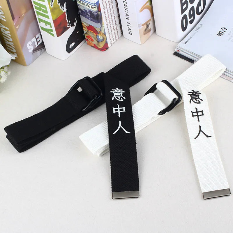 Double Buckle Nylon Harajuku Buckle Belt