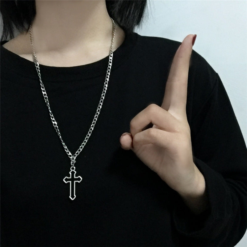 Vintage Gothic Hollow Cross Pendant