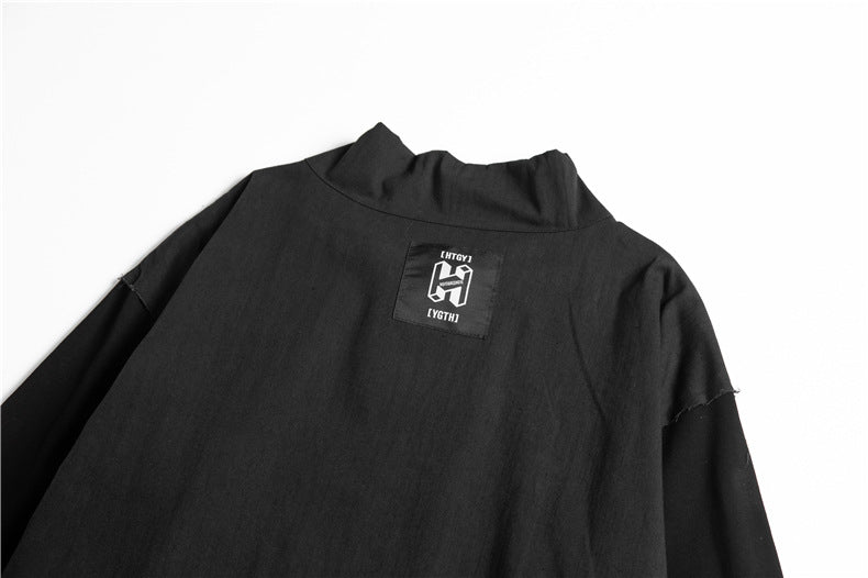 Techwear Turtleneck Letter Hooded Hoodie