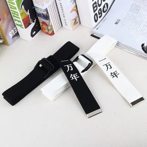 Double Buckle Nylon Harajuku Buckle Belt