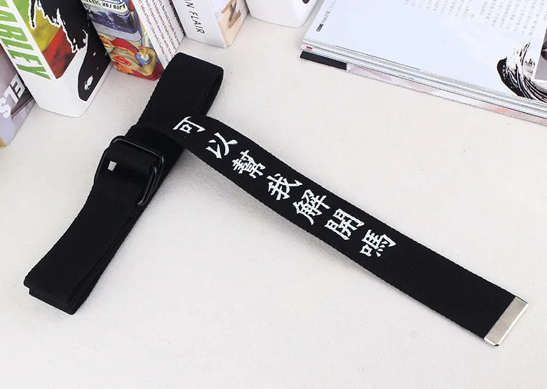 Double Buckle Nylon Harajuku Buckle Belt