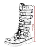 Leather Motorcycle Mid-calf Military Combat Boots