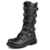 Leather Motorcycle Mid-calf Military Combat Boots