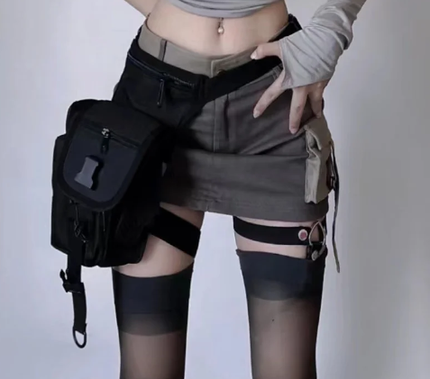 Techwear Chic Buckles Strap Waist Bag