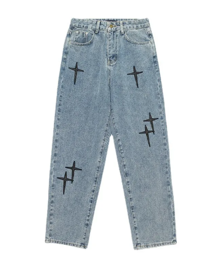 Y2K Men's Cross Heart Jeans