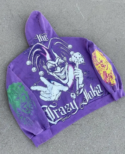 y2k Crazy Joker Mens Hoodie