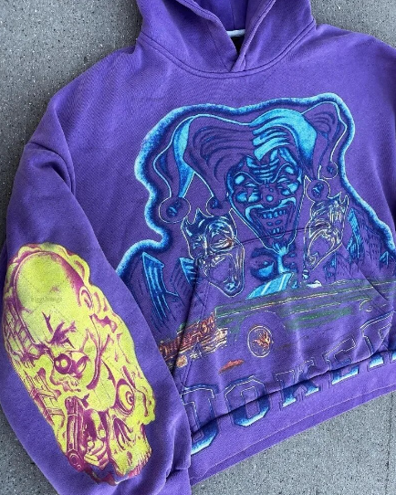 y2k Crazy Joker Mens Hoodie