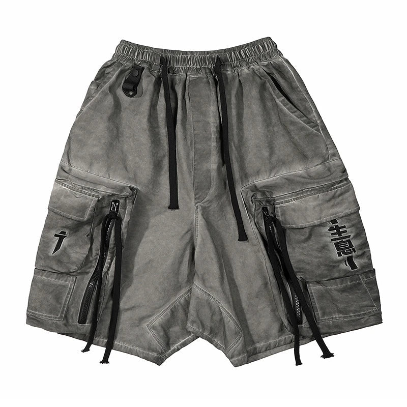 Drawstring IInvolvule Industrial Cargo Shorts