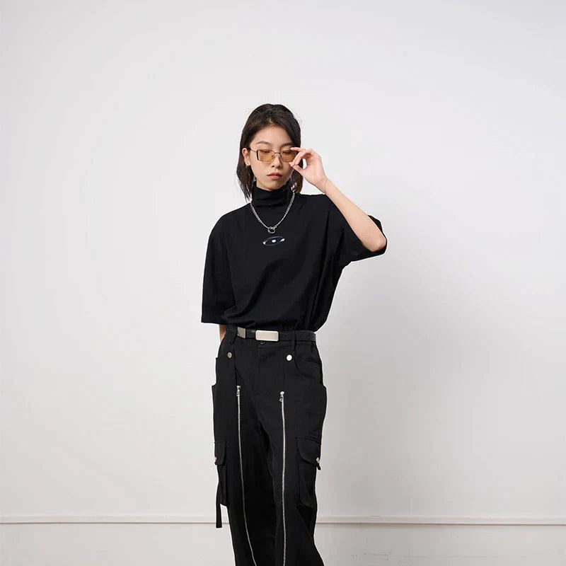 High Rise Collar Unique-Style Shirt