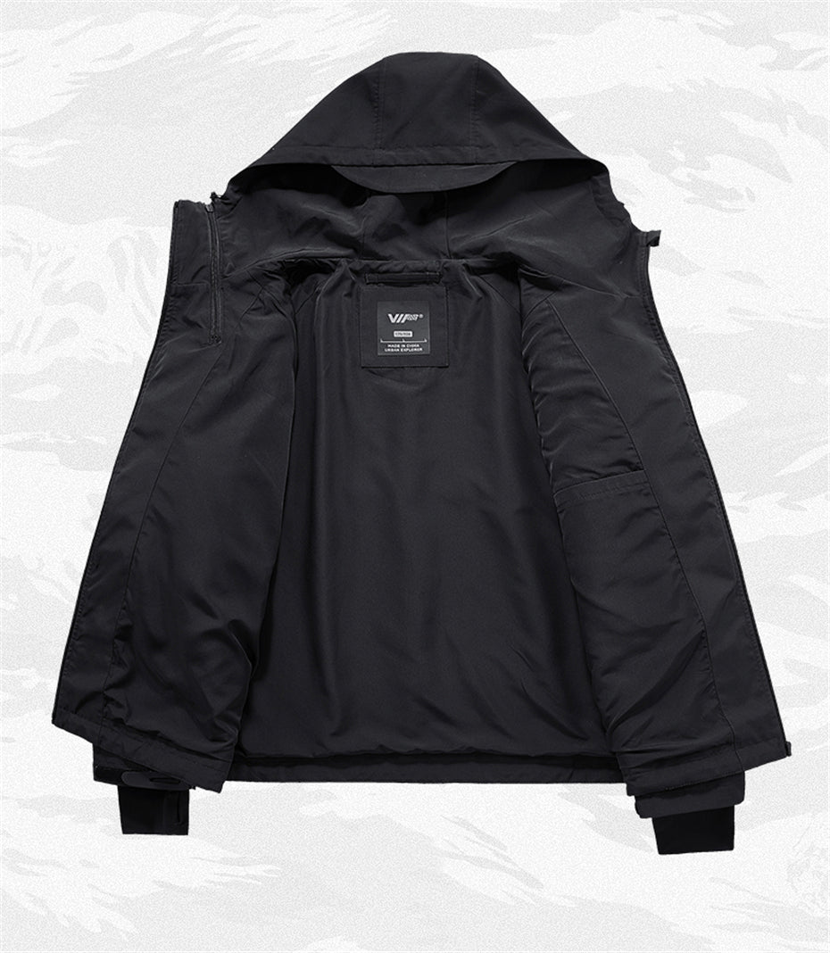 Electro-Compractioneritis Black Techwear Jacket