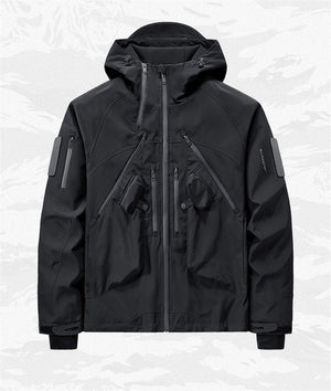 Electro-Compractioneritis Black Techwear Jacket