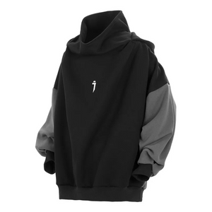 ShadowFusion Patchwork Turtleneck Hoodie