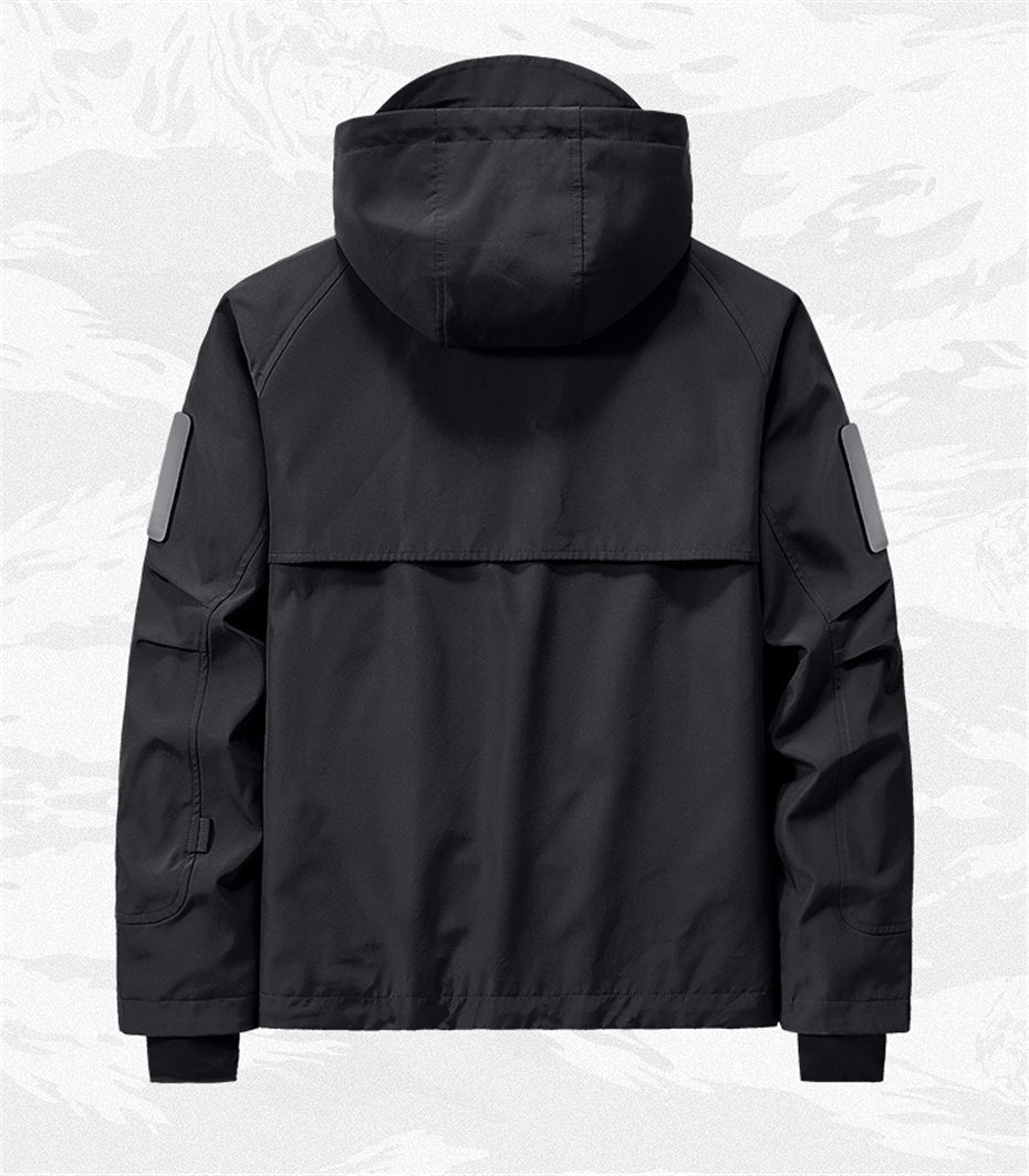 Electro-Compractioneritis Black Techwear Jacket