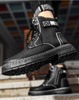Elegant Endeavor Leather Chalk Outline Techwear Punk Boots