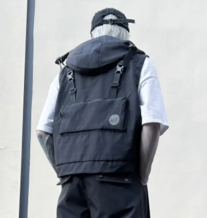 Sleeveless Hooded Oceanic Techwear Vest