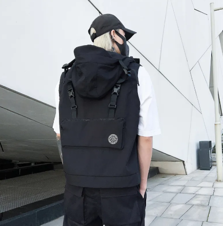 Sleeveless Hooded Oceanic Techwear Vest