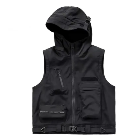 Sleeveless Hooded Oceanic Techwear Vest