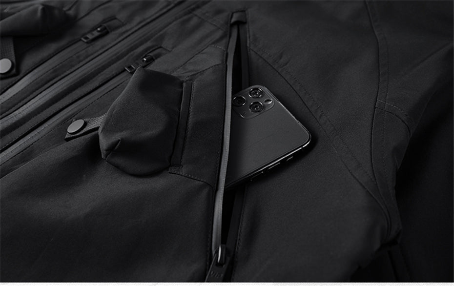 Electro-Compractioneritis Black Techwear Jacket