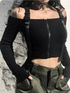 Tactical Strap Womens Techwear Crop Top