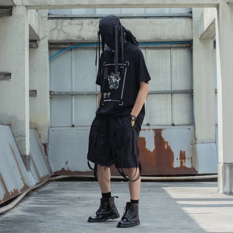 Detachable Strap Techwear Shorts